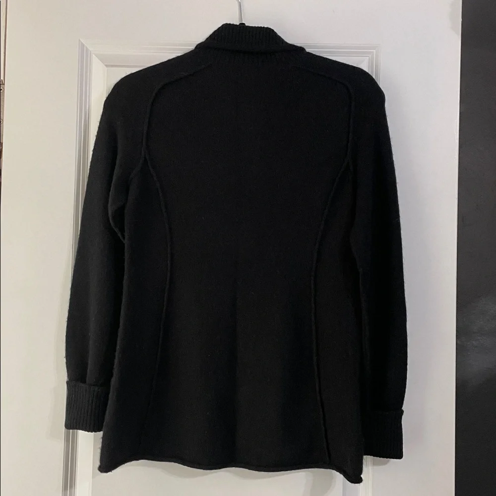 PERUVIAN CONNECTION Black Brimfield Henley Sweater Size XS 100% Royal Alpaca